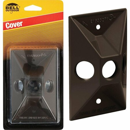 BELL Electrical Box Cover, 1 Gang, Metallic, Lampholder/Cluster 5189-7